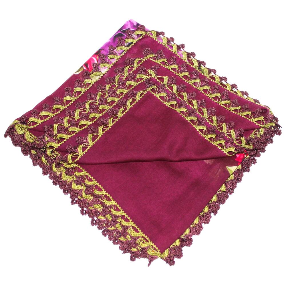 Tulbent Scarf Handmade Crochet Detailing NWOT